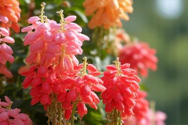 Arreglo floral con flores tubulares y néctar, ideal para colibríes